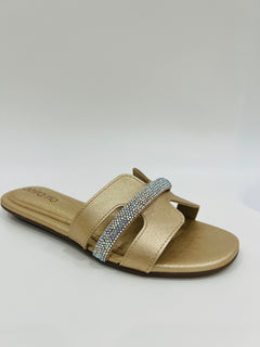 Gold flat sandals