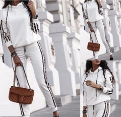 Women'S Basic Stripe  Pants Sets