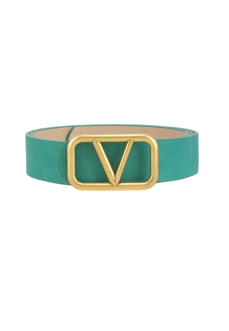 Metal V Buckle Belt