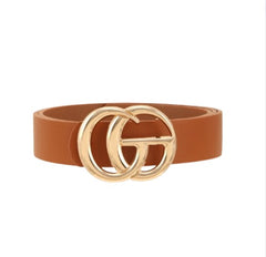 Classic Faux Leather Belt with GO Buckle