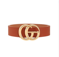 Classic Faux Leather Belt with GO Buckle