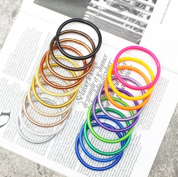 Simple Style Circle Solid Color Plastic Unisex Bangle