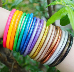 Simple Style Circle Solid Color Plastic Unisex Bangle