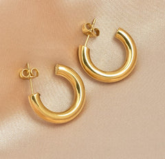 Simple Style C Shape Titanium Steel Plating Ear Studs