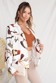 Ladies Long Sleeve Fashionable printed Blazer