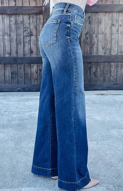 Blue High RIse Wide Leg Jeans